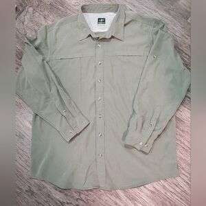 Nordic Track Men's Green Long Sleeve Button-Up Shirt Size XXL